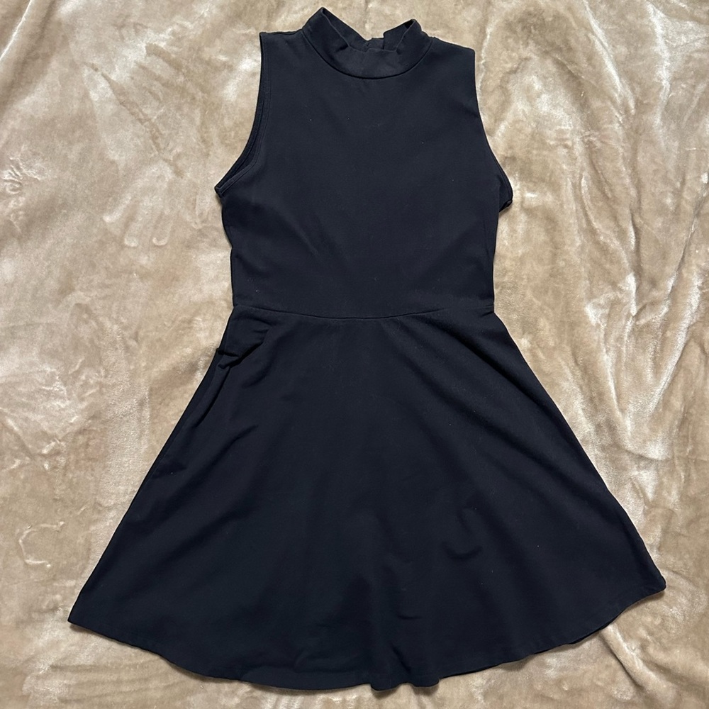 Little black mock neck dress